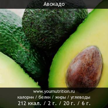Авокадо: калорийность и содержание белков, жиров, углеводов