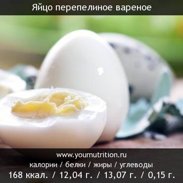 Яйцо перепелиное вареное: калорийность и содержание белков, жиров, углеводов